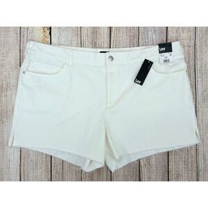 Lee Jean Cut Off Denim Shorts Women's Plus Size 24W White Denim Heritage NEW